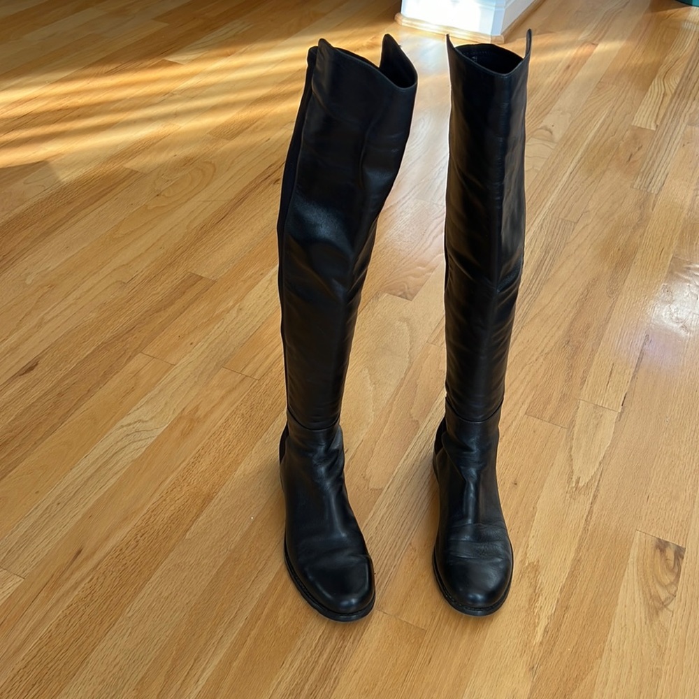 Stuart Weitzman Black Nappa 5050 Boot / Size 7 - image 1